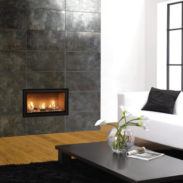 Studio 1 Edge Conventional Flue, with Pebble & Stone fuel bed | Fires & Fireplaces Derby