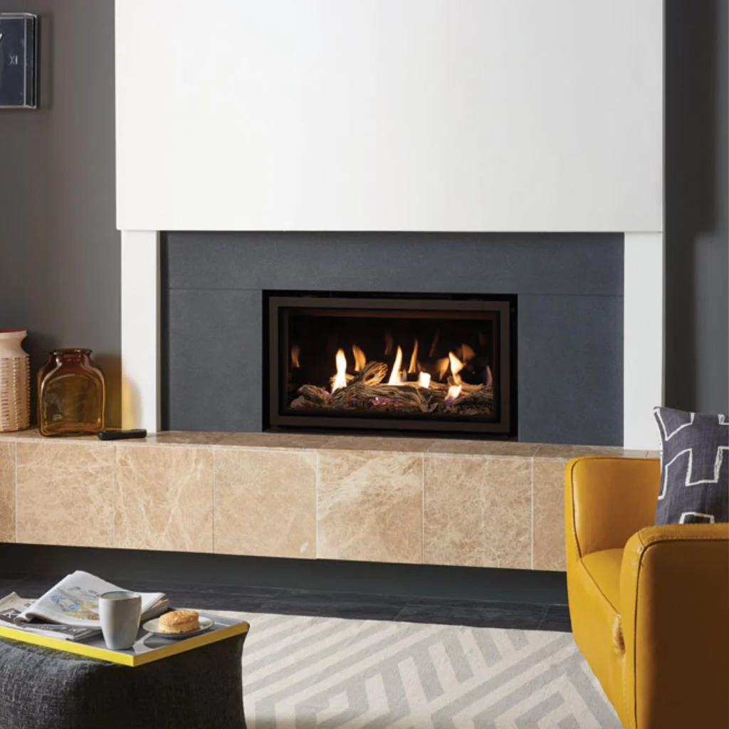Studio 1 Edge with Driftwood effect fuel bed | Fires & Fireplaces Derby