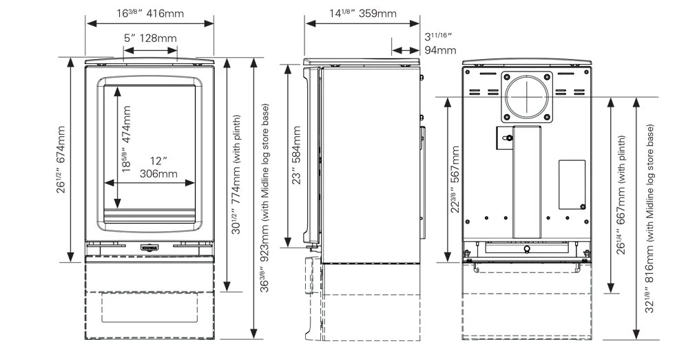 Vogue Midi T dimensions