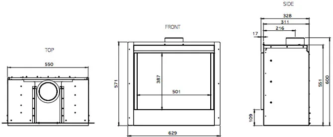 Gazco Riva2 500 dimensions | Fires & Fireplaces Derby