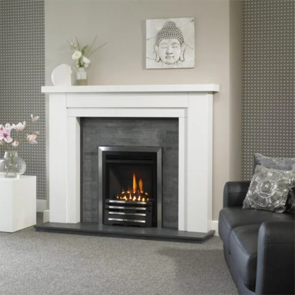 Benidorm fireplace with black granite back and hearth