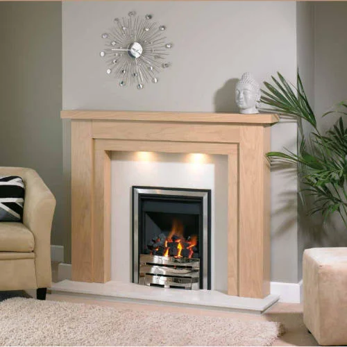 Benidorm fireplace in Clear Oak