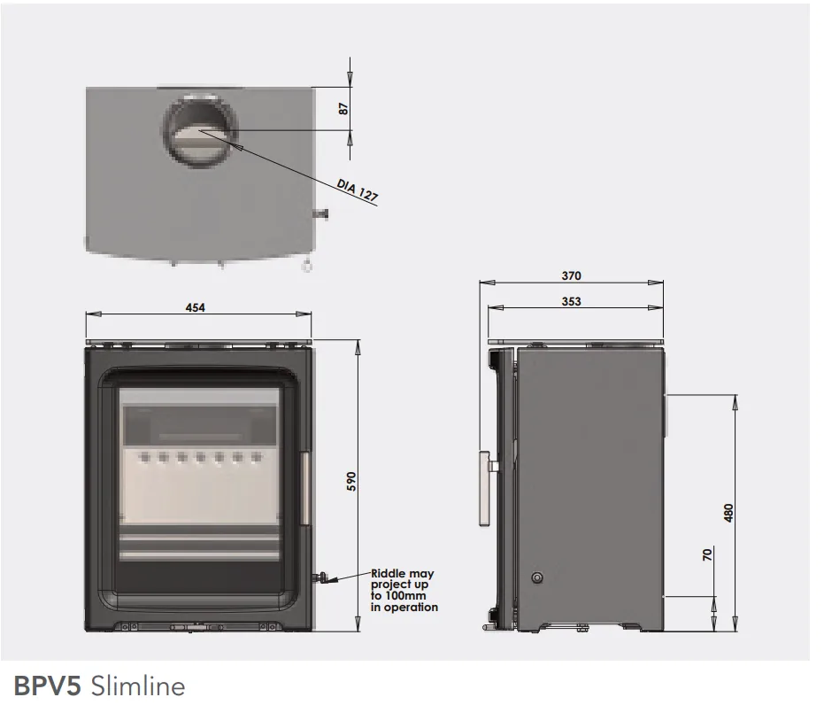 BPV5 Slimline dimensions