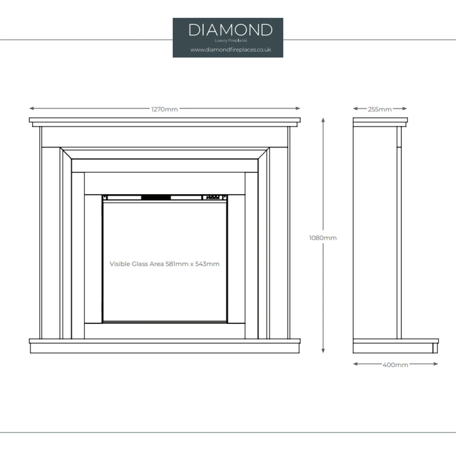 50" Dahlia Suite dimensions