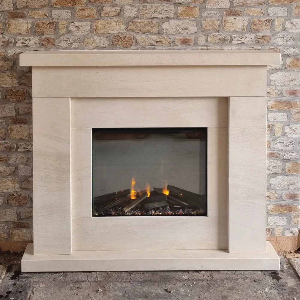 FINISHED INSTALLATION 2 I560 electric fire & Beckford Limestone surround